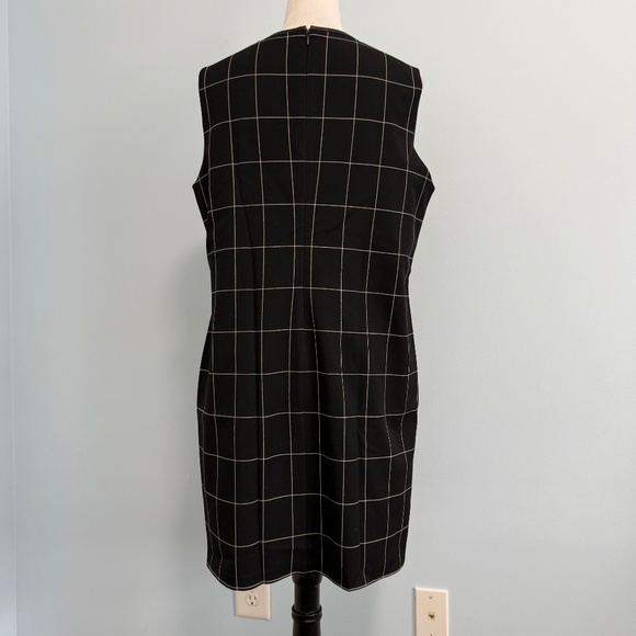 Lauren Ralph Lauren Women’s Leather Trim Sleeveless Checkered Dress Size 16 - Picture 4 of 9
